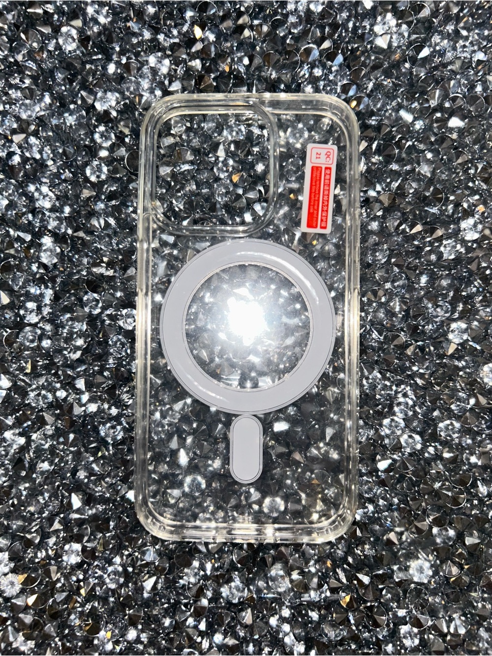 iPhone 15 pro phone case Clear MagSafe-Compatible Phone Case with White Ring